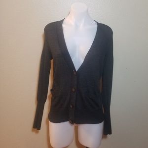 LOFT by Ann Taylor charcoal gray cardigan